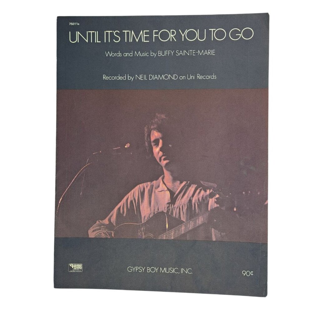 Vintage Neil Diamond 1967 Sheet Music Until It's Time For You To Go Sainte-Marie